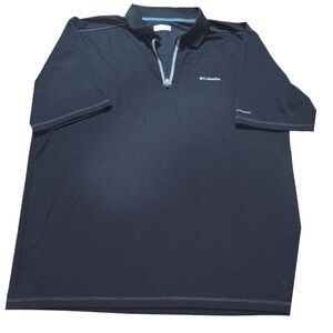 Columbia Black Polo Shirt Moisture-Wicking Casual
